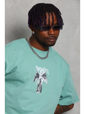 Toptan Oversize Tişört - Ön Arka Melek