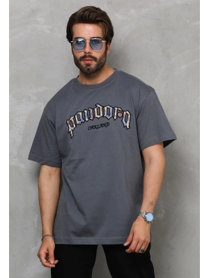 Toptan Oversize Tişört - Pandora Nakışlı Özel Aplike Desenli