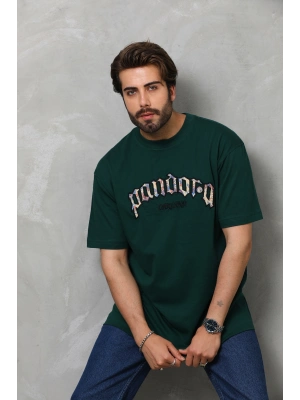 Toptan Oversize Tişört - Pandora Nakışlı Özel Aplike Desenli