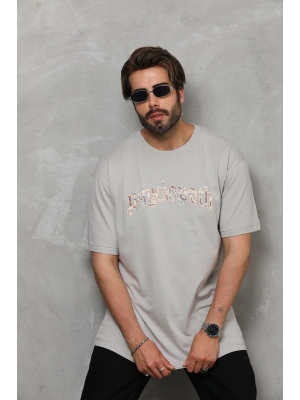 Toptan Oversize Tişört - Psychopath Nakışlı Özel Aplike Desenli