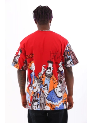 Toptan Oversize Tişört - Adamalar Ön Arka Kollar