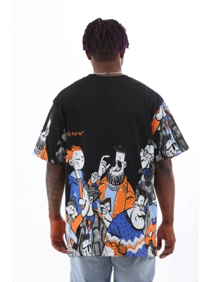 Toptan Oversize Tişört - Adamalar Ön Arka Kollar