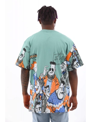 Toptan Oversize Tişört - Adamalar Ön Arka Kollar