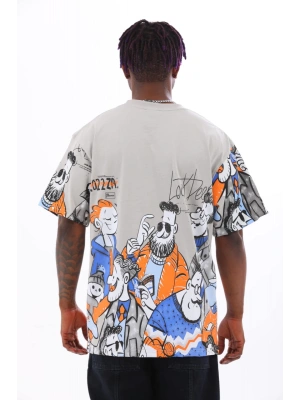 Toptan Oversize Tişört - Adamalar Ön Arka Kollar