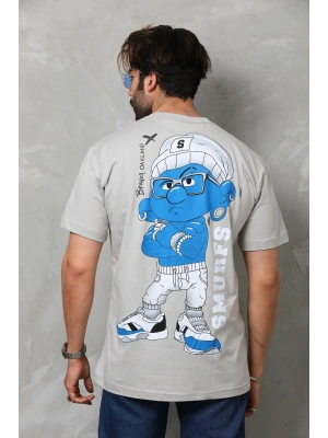 Toptan Oversize Tişört - Şirinler Brave Oakland - Smurfs