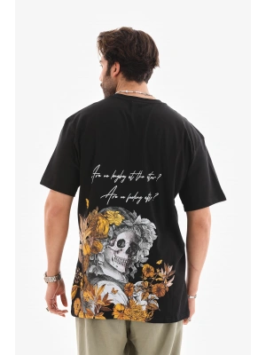 Toptan Oversize Tişört - Sonbahar ve Arka Kuru Kafa