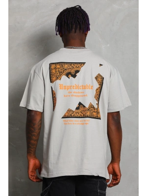 Toptan Oversize Tişört - Yırtık Halı Deseni