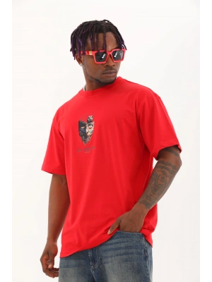 Toptan Oversize Tişört - Yüz ve Kuşlar