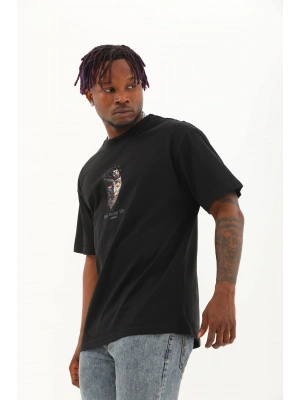 Toptan Oversize Tişört - Yüz ve Kuşlar