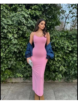 Toptan Bayan İp askılı Elbise - 0001-0024 3622