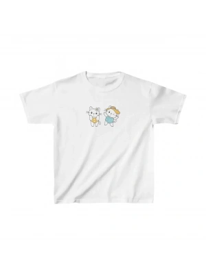 Unisex Çocuk Baskılı T-Shirt - Beyaz