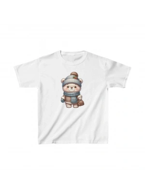 Unisex Çocuk Baskılı T-Shirt - Beyaz