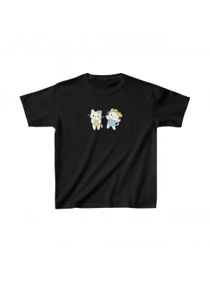 Unisex Çocuk Baskılı T-Shirt - Siyah