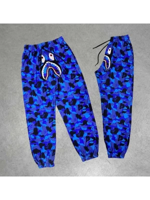 Unisex Pubg Bape x Shark Eşofman Altı - Mavi