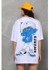 Toptan Oversize Tişört - Şirinler Brave Oakland - Smurfs