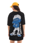 Toptan Oversize Tişört - Şirinler Brave Oakland - Smurfs