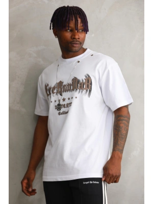 Toptan Oversize Tişört - Çelik Zincir Kolyeli EreRun