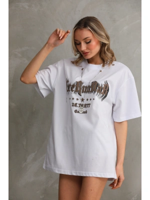 Toptan Oversize Tişört - Çelik Zincir Kolyeli EreRun