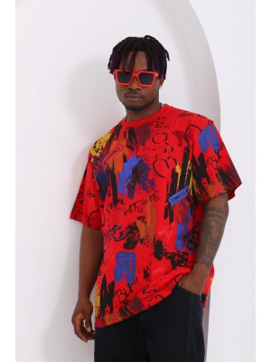 Toptan Oversize Tişört - Grafiti Pano Baskı