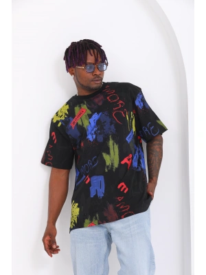 Toptan Oversize Tişört - Grafiti Pano Baskı