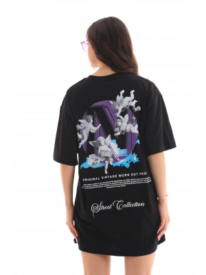 Toptan Oversize Tişört - Küçük Melekler Arkada