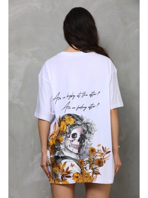 Toptan Oversize Tişört - Sonbahar ve Arka Kuru Kafa