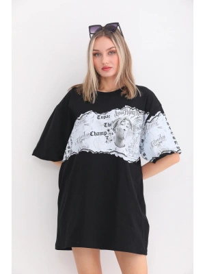 Toptan Oversize Tişört - Tupac Kollu