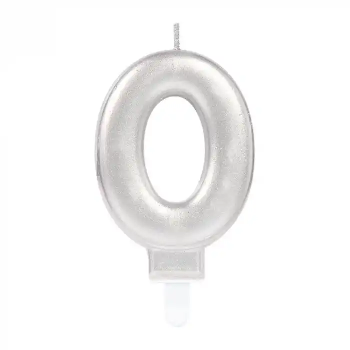 0 Rakam Mum Gümüş Renk