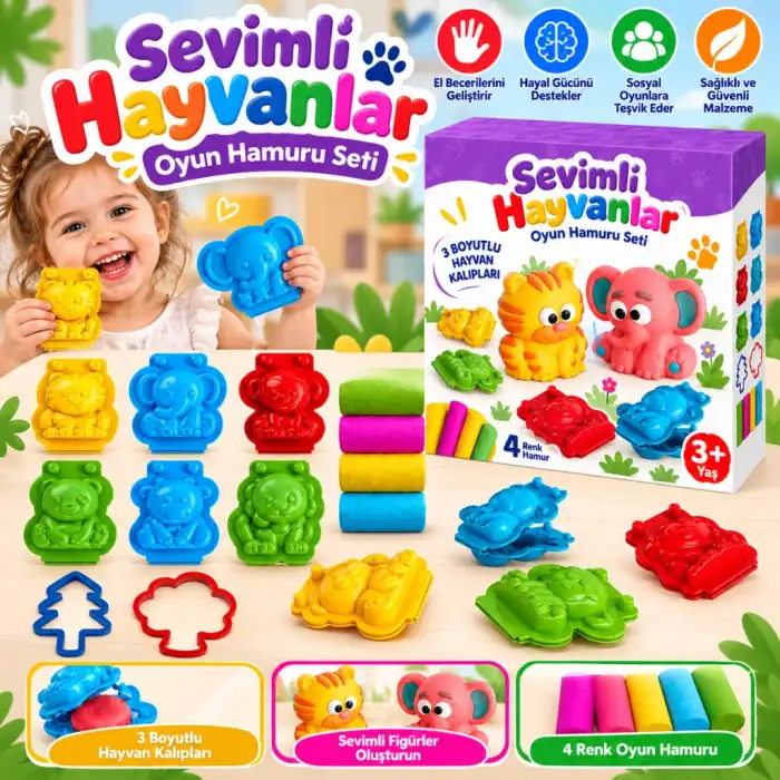 03550 3D HAYVANLAR HAMUR SET 200GR