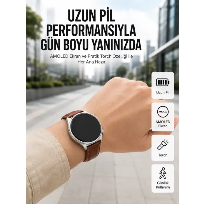 10 Gün Şarj Dayanımı Sunan AMOLED Ekran Akıllı Saat Yeni Nesil