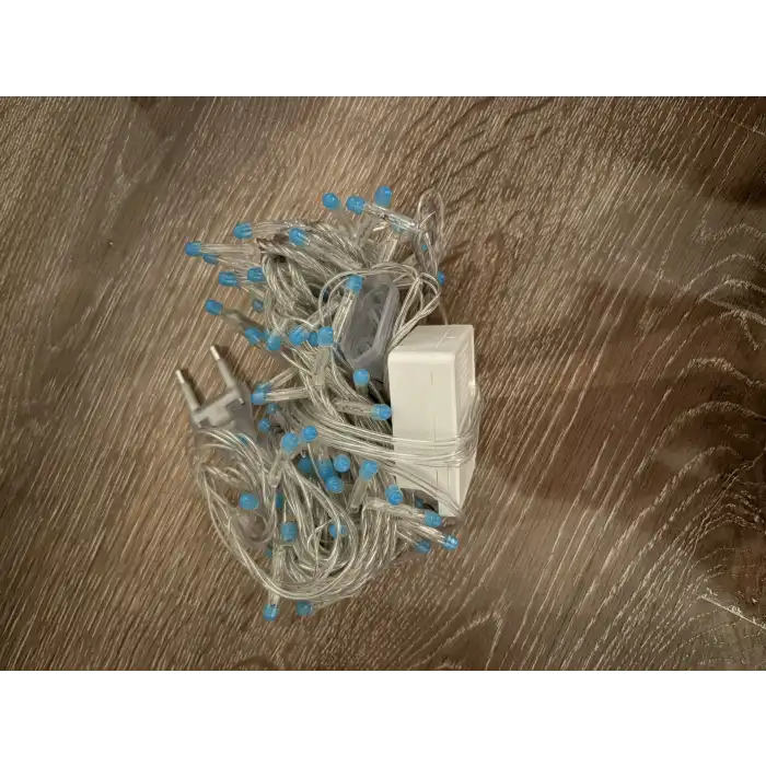 10m 100 Led Damla Uçlu Mavi Işık Şeffaf Kablo Mz-17-6