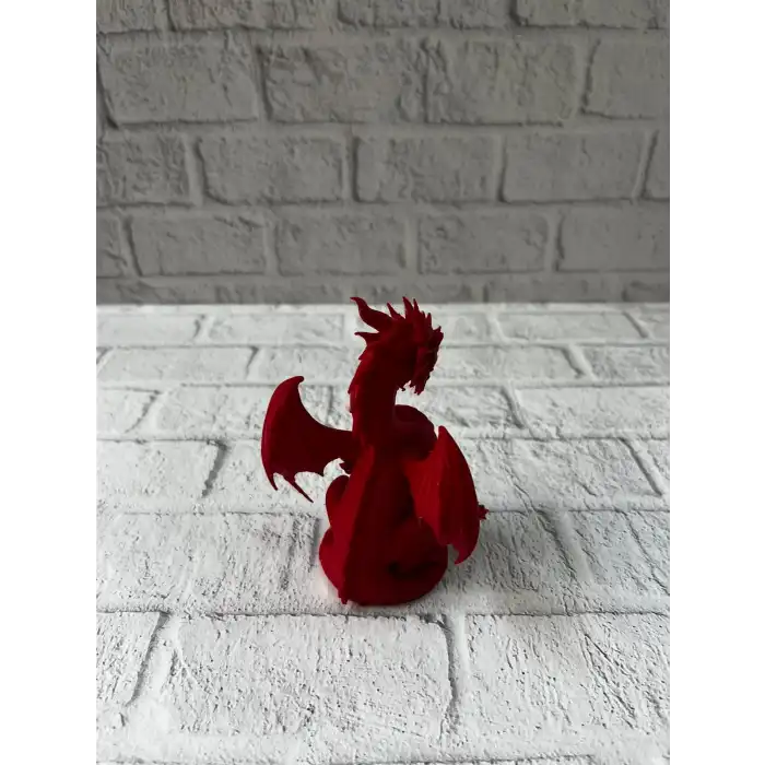 12 cm Kırmızı Ejderha Figürü Koleksiyonluk Dekoratif Biblo