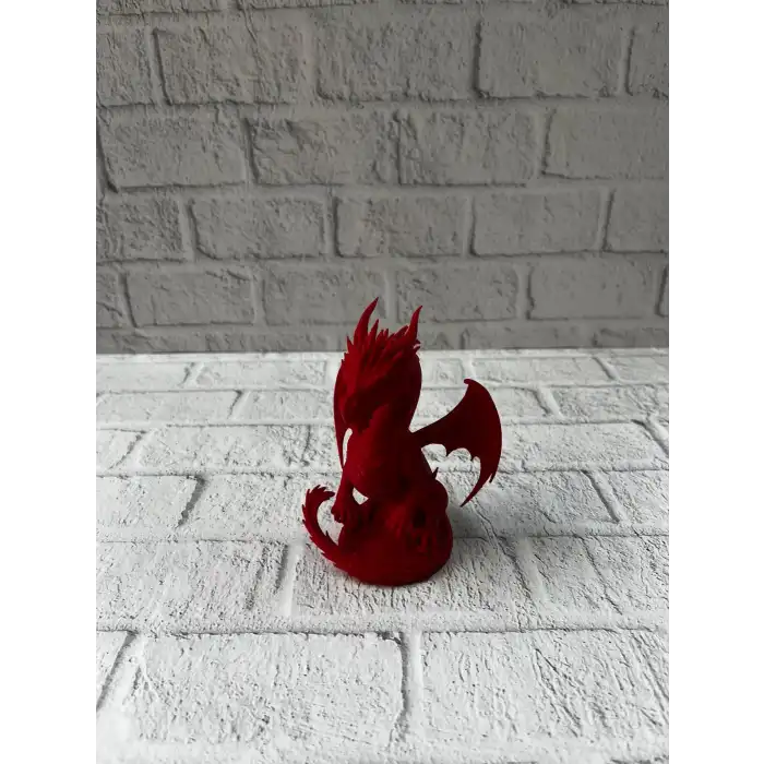 12 cm Kırmızı Ejderha Figürü Koleksiyonluk Dekoratif Biblo