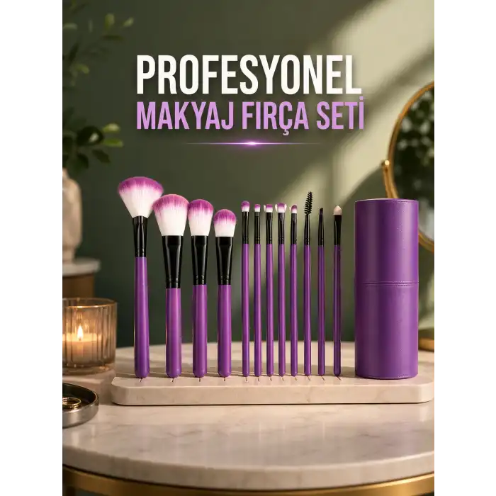 12 PARÇA PROFESYONEL MAKYAJ FIRÇA SETİ