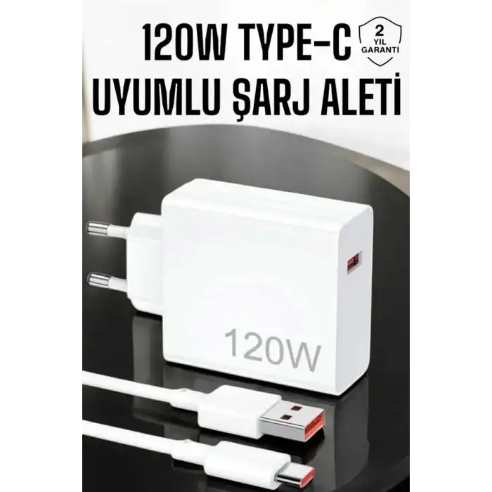 120W Şarj Aleti Type-C Uyumlu Turbo Şarj Aleti Yeni Nesil