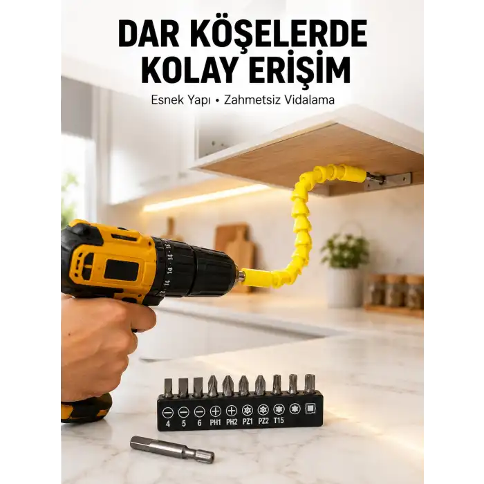 12’li Akrobat Bits Vidalama Seti Esnek Uç Çok Yönlü Kullanım Yeni Nesil