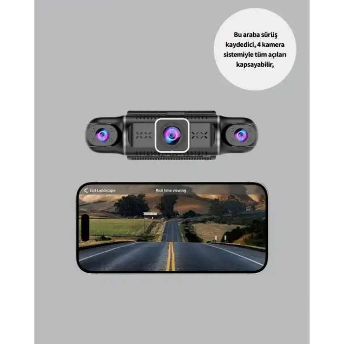 170° Geniş Açı 4 Kameralı Araç Kamerası Hareket Algılamalı