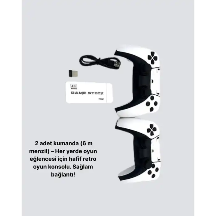 20.000 Yüklü Oyunlu Kablosuz Retro Oyun Konsolu 4K Destekli