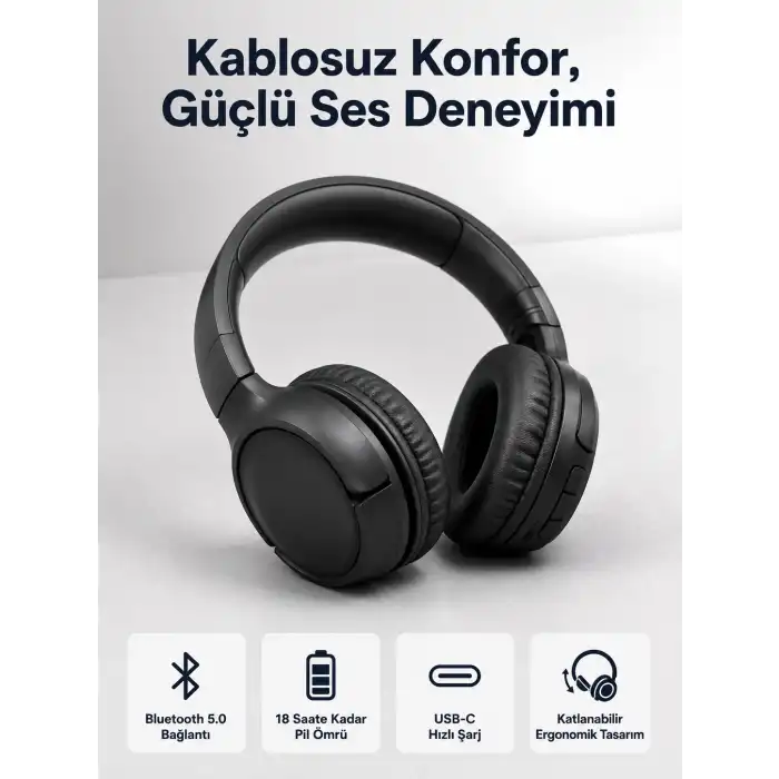 2025 Model Kulak Üstü Bluetooth Hoparlör ANC Özellikli