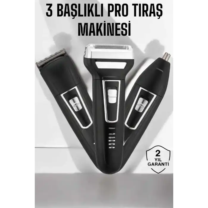3 Başlıklı Profesyonel Tıraş Makinesi