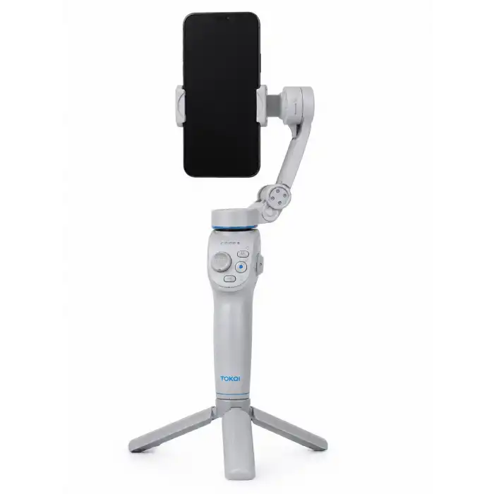 3 Eksen Telefon Gimbal Stabilizer Yapay Zeka Takipli Katlanabilir Dahili Dolgu Işıklı Video Sabitleyici