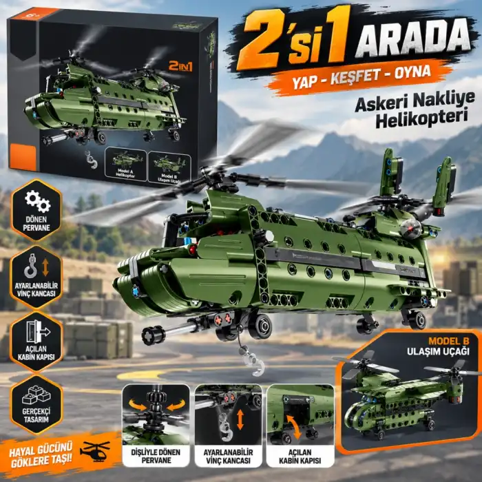3004031 ASKERİ HELİKOPTER 2IN1 394PRÇ
