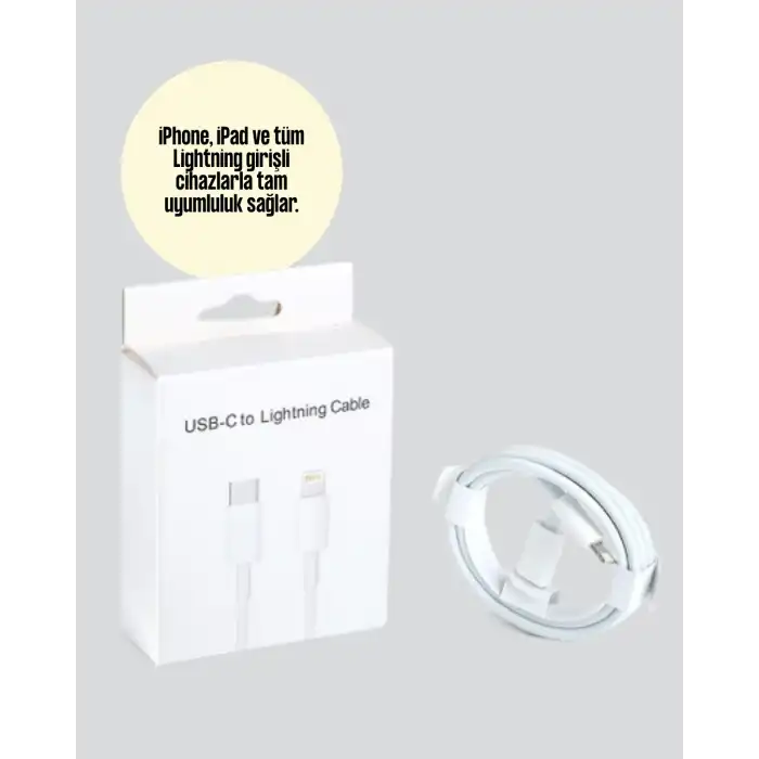 30W Type-C Lightning Hızlı Şarj Kablosu 1.2m iPhone Uyumlu