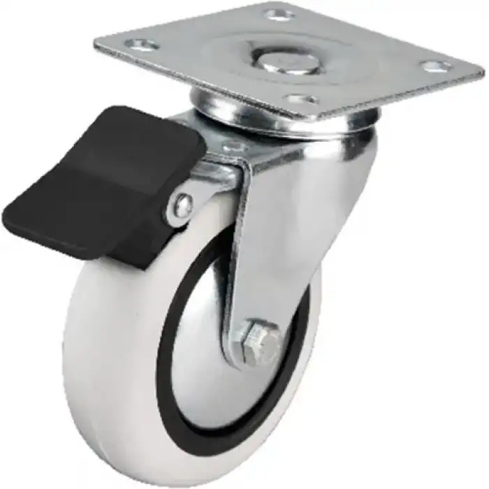 353 - 75x25 Mm Pvc Makaralı Tablalı Frenli Teker 4 Adet