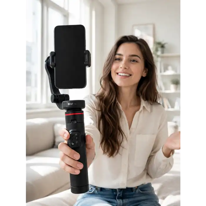 360° AI Akıllı Takipli Selfie Stick Gimbal Stabilizatör Bluetooth Kumandalı Uzayabilir Telefon Tripodu