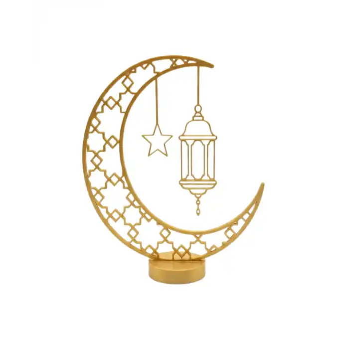 3D Hilal Cami Dekor 20x20 cm Özel Baskı Masa Üstü Süs