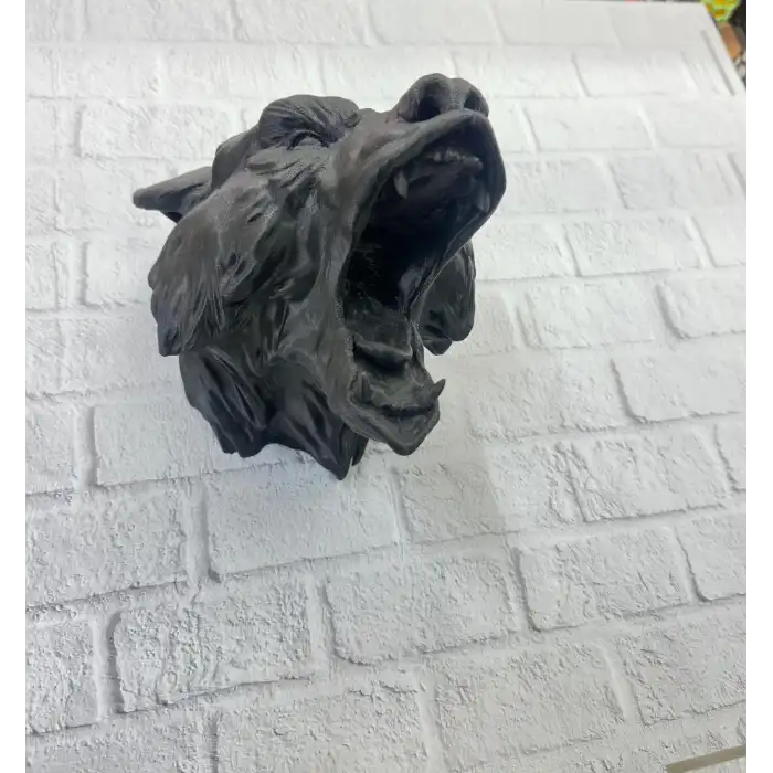 3D Siyah Ayı Başı Duvar Dekoru Modern Asılabilir Heykel 25x19 cm