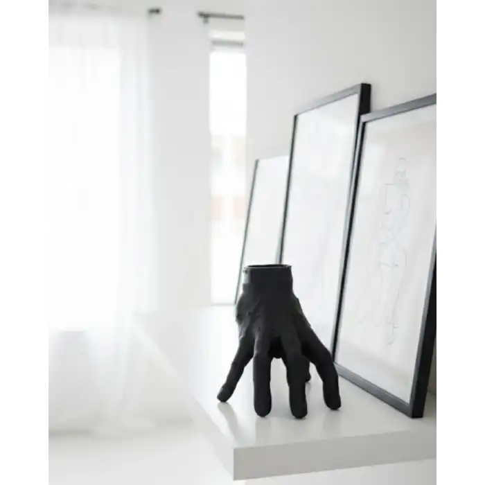 3D Siyah El Biblo 27x22 cm İddialı Ev Dekorasyonu