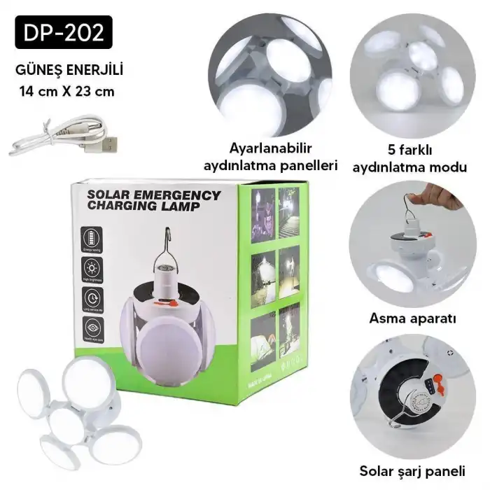 4lü Katlanır Solar Lamba