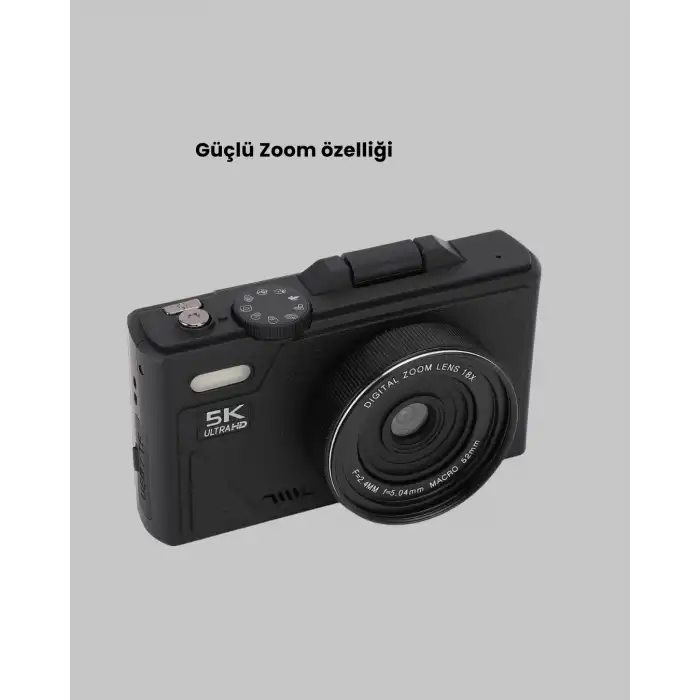5K UHD Dijital Kamera 75MP Sensör 18x Zoom Stabilizasyonlu